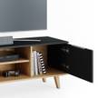Buffet bas Neptune anthracite/sonoma Gris - En partie en bois massif - 138 x 49 x 40 cm