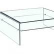 Table basse carrée verre trempé étagère Verre - 100 x 40 x 100 cm