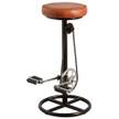 Tabouret vélo vintage en cuir de chèvre Métal - 39 x 73 x 39 cm