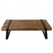 Table basse rectangulaire Marron - Bois massif - 71 x 35 x 140 cm