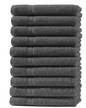 10er Set Handtücher Frottee 50x100 cm Anthrazit
