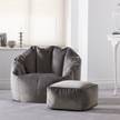 Sitzsack-Sessel Sirena mit Hocker Grau