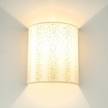 Wandleuchte ALICE Silber - Textil - Metall - 21 x 24 x 11 cm