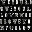 papier peint love you - citations noir et blanc - Noir