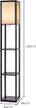 Standleuchte Regal Stehlampe Schwarz - Holzwerkstoff - 26 x 160 x 26 cm