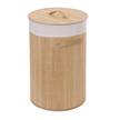 Wäschekorb HWC-C21 Braun - Weiß - Bambus - 35 x 59 x 35 cm