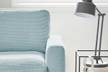 Ecksofa CARA Cord KAWOLA Ecksofa CARA Sofa Recamiere links Cord hellblau - Hellblau - Ecke davorstehend links