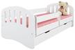 Kinderbett Joy Kinderbett 180x80 mit Matratze, Schublade, Rausfallschutz & Lattenrost in weiß - Weiß - Tiefe: 180 cm