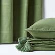 Gardinen mit Ösen Rajput im 2er Set 100% Baumwolle - W 167cm x Drop 182cm - Dunkles Olivgrün - Grün - 167 x 182 x 182 cm