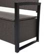 Poly-Rattan 2er Sitzbank HWC-F39 Hellgrau - Grau
