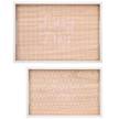 Set von 2 LAZY DAY Holztabletts, rosa Weiß - Holzwerkstoff - 10 x 4 x 30 cm