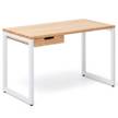 Table  bureau 1 tiroir 60x140x75cm BL-NA Blanc - Bois massif - Bois/Imitation - 140 x 73 x 60 cm