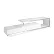 Meuble TV en bois blanc et acier chromé Blanc - Métal - En partie en bois massif - Bois manufacturé - 200 x 45 x 40 cm