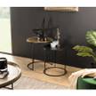 2 runde ausziehbare Beistelltische Gold - Metall - 48 x 52 x 48 cm