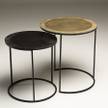 2 runde ausziehbare Beistelltische Gold - Metall - 48 x 52 x 48 cm