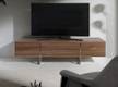 Meuble TV en noyer et acier chromé Marron - Bois/Imitation - Métal - Bois massif - 180 x 46 x 56 cm