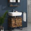 Salle de bain Fyrk vieux bois (2 élém.) Marron - En partie en bois massif - 60 x 60 x 33 cm