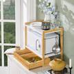 Küchenregal KCR07-WN Braun - Weiß - Holzwerkstoff - Metall - Bambus - 55 x 49 x 35 cm