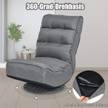 Bodenstuhl Bodensessel Grau - Textil - 75 x 83 x 58 cm