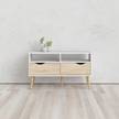 TV-Schrank mit zwei Schubladen Weiß - Holzwerkstoff - 40 x 58 x 99 cm