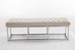 Sitzbank Amun Stoff Edelstahl Sitzbank Amun Stoff E150 creme - Cremeweiß - Breite: 150 cm