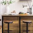 Kücheninsel KNL01-F Braun - Schwarz - Holzwerkstoff - Metall - 170 x 89 x 60 cm