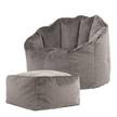 Sitzsack-Sessel Sirena mit Hocker Grau