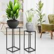2er Set Blumenständer Schwarz 30 x 30 cm