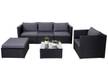Poly-Rattan-Garnitur Brescia Schwarz