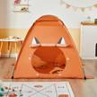 Kinderzelt OSS05 Orange - Holz teilmassiv - 129 x 109 x 129 cm