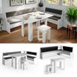 Sitzecke „Roman“ 210x150cm Hocker Tisch Grau - Holz teilmassiv - 166 x 80 x 60 cm