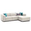 Ecksofa KINX mit Longchair Webstoff - Webstoff Milan: Altweiß - Breite: 260 cm - Longchair davorstehend rechts - Keine Funktion