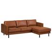 Ecksofa FORT DODGE Antiklederlook - Microfaser Yaka: Cognac - Longchair davorstehend rechts - Ohne Schlaffunktion