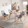 Polsterstuhl Aledas II Webstoff / Gummibaum massiv - Webstoff Cors: Granit - 2er Set
