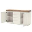 Sideboard Roble I Inkl. Beleuchtung - Eiche / Matt Weiß