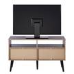 TV-Lowboard GJORA 99 cm Gummibaum teilmassiv - Walnuss