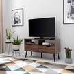TV-Lowboard GJORA 99 cm Gummibaum teilmassiv - Walnuss