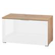 Garderobebank Telde hoogglans wit/Navarra eikenhouten look