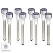 LED-Solarerdspieß Genua Edelstahl - Silber - 8er Set