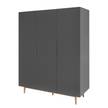 Drehtürenschrank LINDHOLM Grau - Breite: 154 cm
