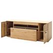 Tv-meubel Vilela deels massief eikenhout - Bianco eikenhout/Bianco eikenhouten look - Breedte: 150 cm
