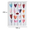 Douchegordijn Love Meerkleurig - Textiel - 180 x 200 cm