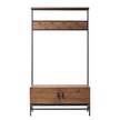 Garderobe GRASBY Pinie massiv / Metall - Pinie Dunkel / Schwarz