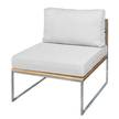 Loungegruppe TEAKLINE 6-teilig Webstoff / Teak massiv - Hellgrau