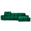 Hoekbank Malter Fluweel - Antiek groen - Longchair vooraanzicht rechts