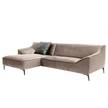 Ecksofa Rosas I Samt - Cappuccino - Longchair davorstehend links