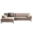 Ecksofa Rosas I Samt - Cappuccino - Longchair davorstehend links