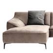 Ecksofa Rosas I Samt - Cappuccino - Longchair davorstehend links
