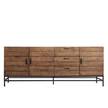 Sideboard GRASBY mit 3 Türen Altholz Pinie / Metall - Pinie Dunkel / Schwarz