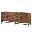 Sideboard GRASBY mit 3 Türen Altholz Pinie / Metall - Pinie Dunkel / Schwarz